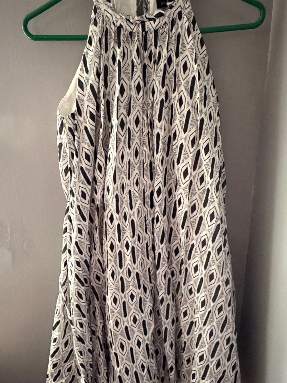 Banana Republic Black and White Geometric Halter Dress
